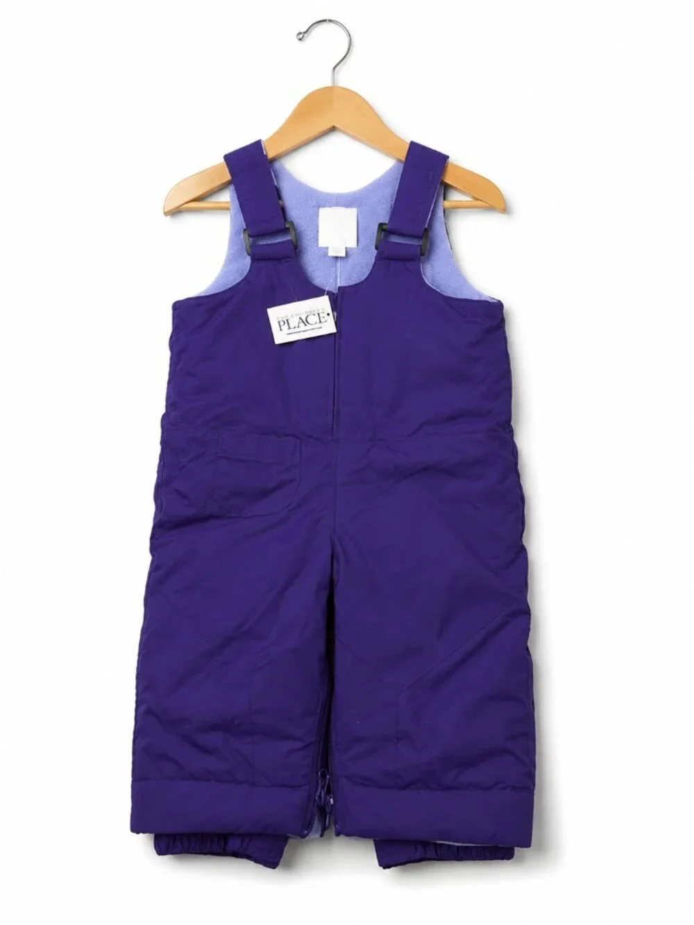 Children's Place Girls Ski Bib Sz 6-9 Months Purple Snow Pants Fleece Lined NEW